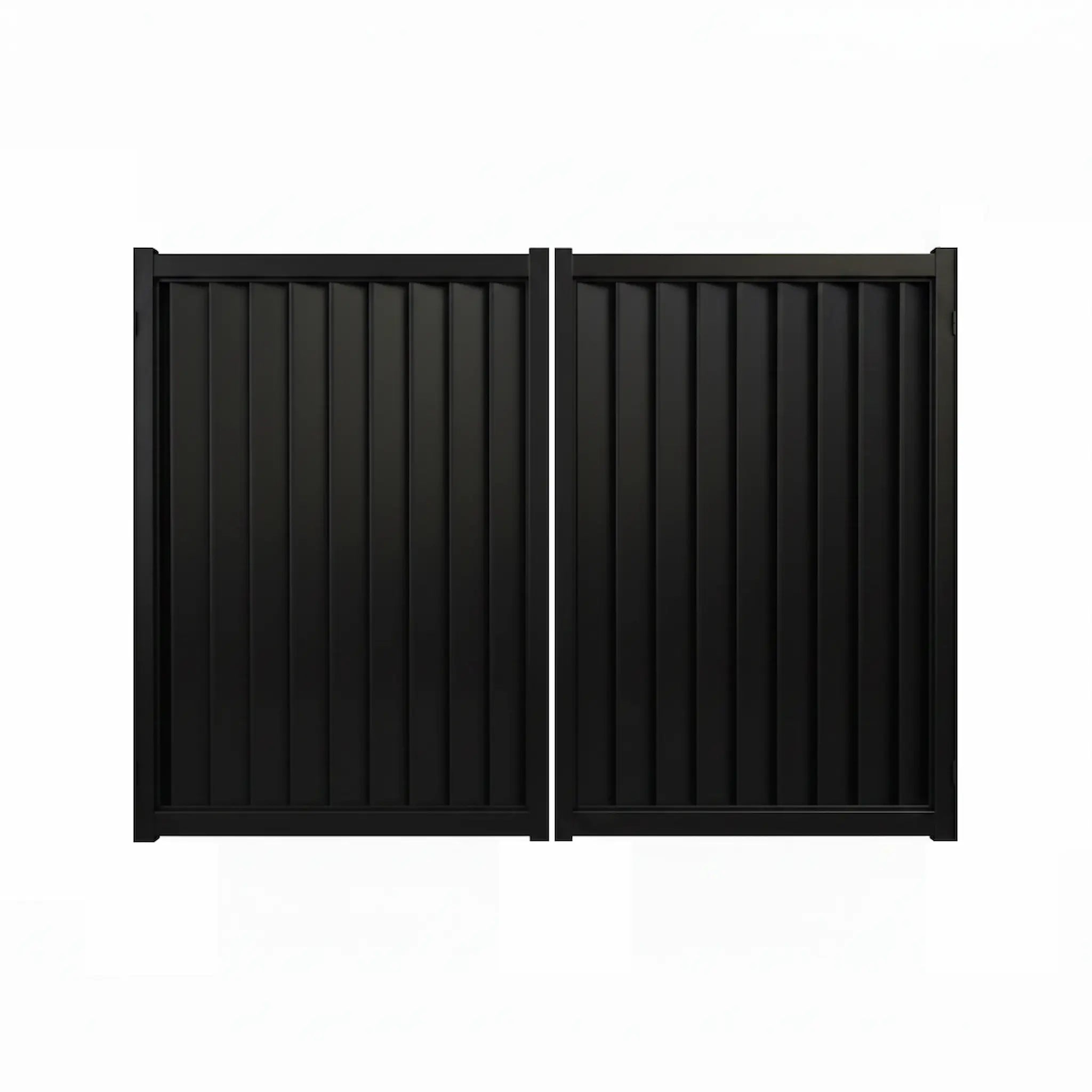 Vertical Louvre Aluminium Double Swing Gates Black XS04B - XGATE NZ