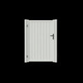 Vertical Louvre-Slat Aluminium Pedestrian Gate White - XGATE NZ