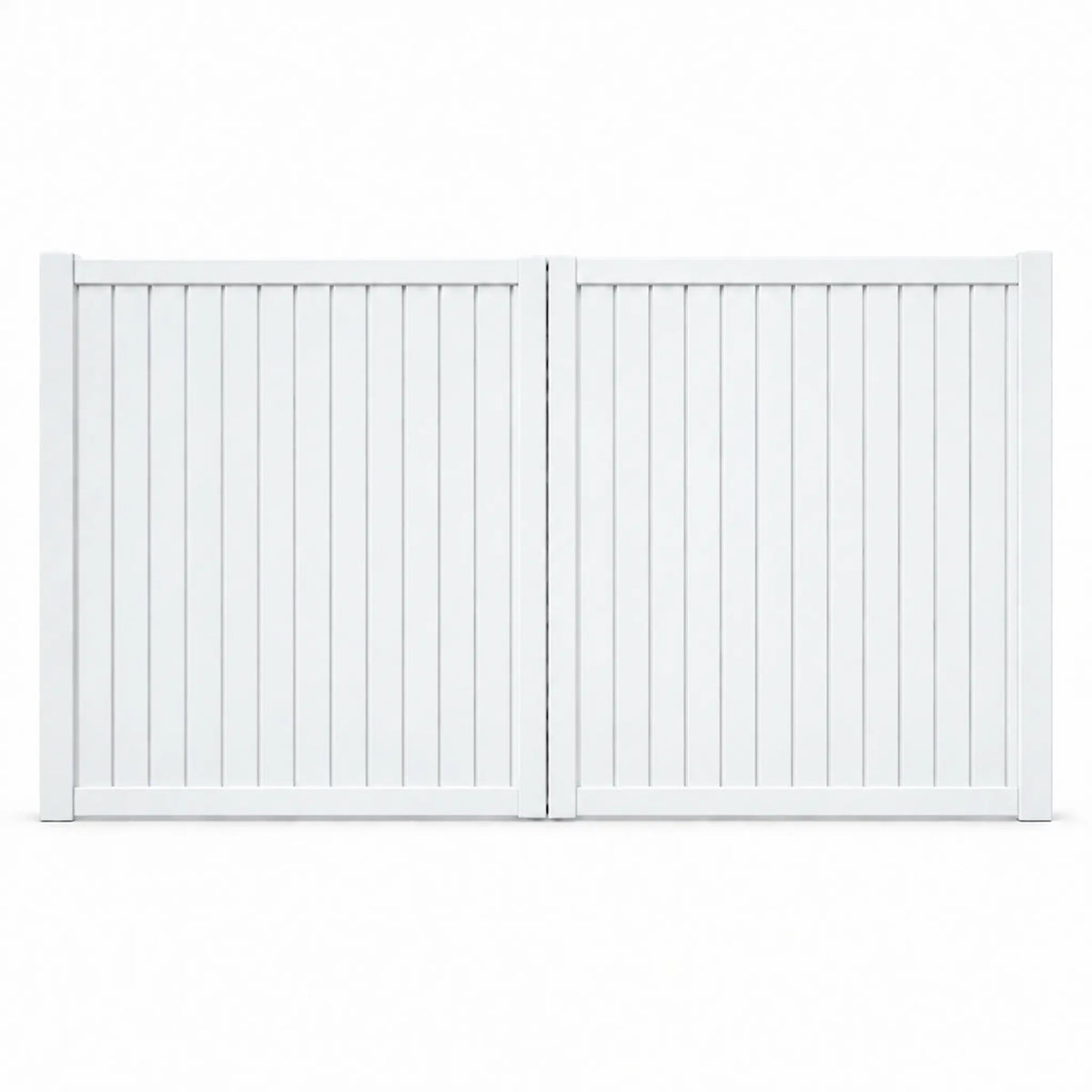 Vertical Louvre-Slat Aluminium Double Swing Gates | White | XS10W | NZ