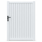 Vertical Louvre-Slat Aluminium Pedestrian Gate | White | XP10W | NZ