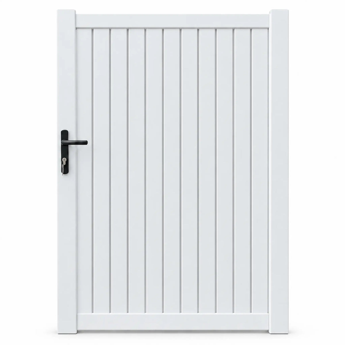 Vertical Louvre-Slat Aluminium Pedestrian Gate | White | XP10W | NZ