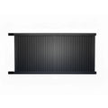Vertical louvre sliding gate in black open to left - XGATE NZ