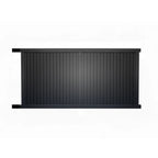 Vertical louvre sliding gate in black open to left - XGATE NZ