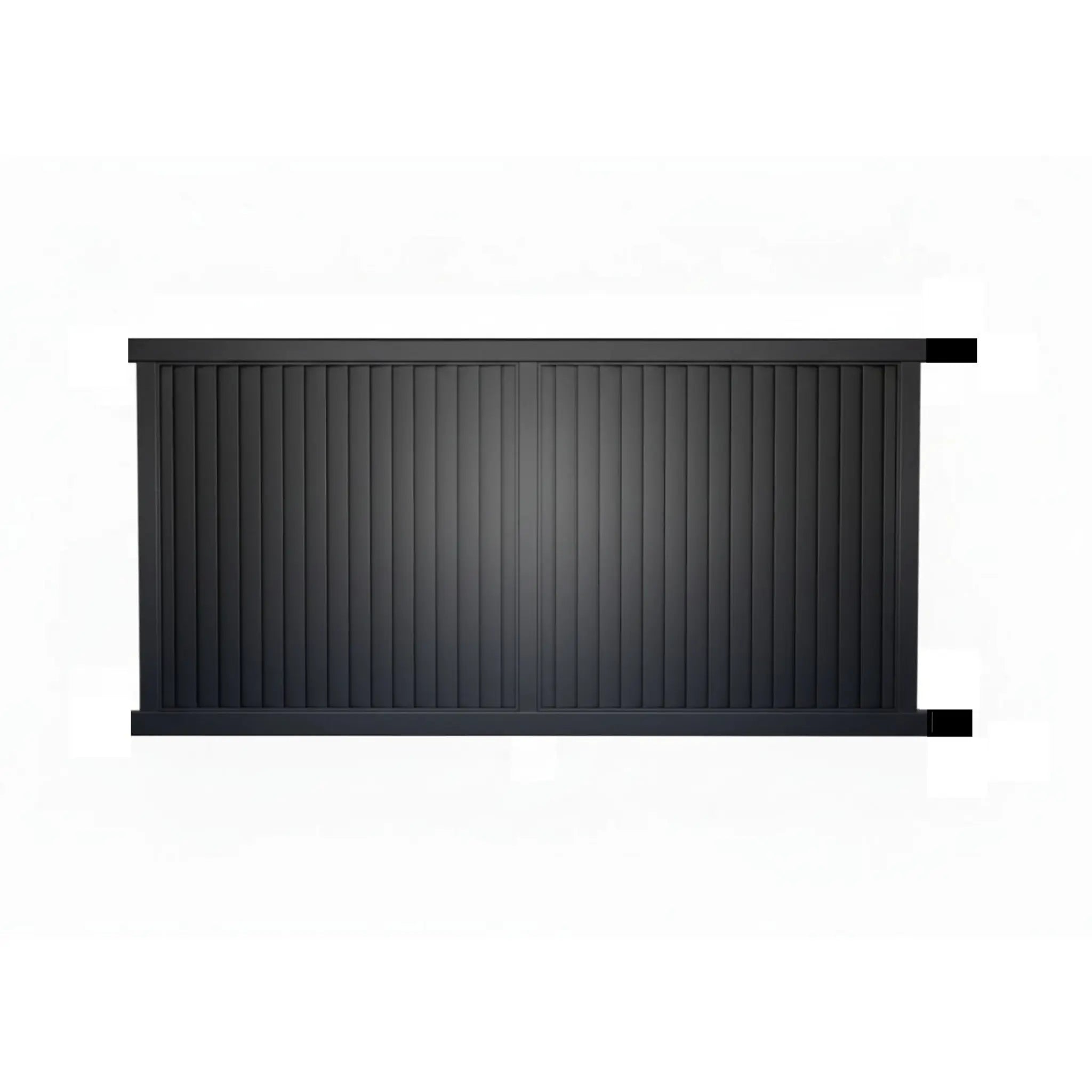 Vertical Louvre Sliding Gate in Black Open to Right - XGATE NZ