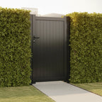 Vertical Tongue and Groove Aluminium Pedestrian Gate Black installed - XGATE NZ