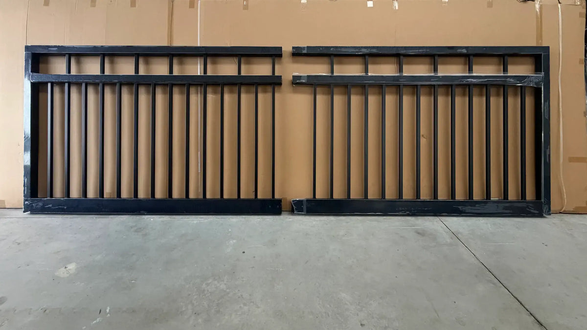 Straight Top Aluminium Sliding Gate | Black | XG01B | NZ